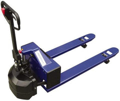 Value Collection - 2,200 Lb Capacity, 7-1/2" Lift Semi-Electric Pallet Truck - 3" Min Lift Height, 48" Fork Length x 27" Fork Width, 27" Overall Width - Caliber Tooling