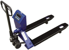 Value Collection - 4,400 Lb Capacity, 7" Lift Scale Pallet Truck - 3" Min Lift Height, 45-1/4" Fork Length x 27" Fork Width, 27-3/4" Overall Width - Caliber Tooling