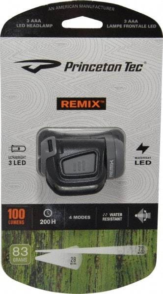 Princeton Tec - White LED Bulb, 300 Lumens, Hands-free Flashlight - Black, Gray Plastic Body, 3 AAA Batteries Not Included - Caliber Tooling