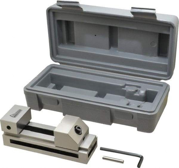 Gibraltar - 1-31/32" Jaw Width, 65mm Jaw Opening Capacity, 0.984" Jaw Height, Toolmaker's Vise - Flat Jaw, 0.003" Parallelism, 0.005" Squareness, 135mm OAL x 1.97" OAH - Caliber Tooling