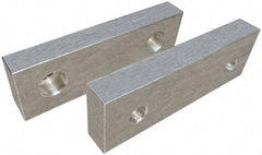 Gibraltar - 6" Wide x 3" High x 2" Thick, Flat/No Step Vise Jaw - Soft, Aluminum, Fixed Jaw, Compatible with 6" Vises - Caliber Tooling