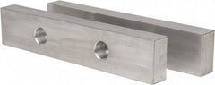 Gibraltar - 12" Wide x 2-1/2" High x 1-1/4" Thick, Flat/No Step Vise Jaw - Soft, Aluminum, Fixed Jaw, Compatible with 12" Vises - Caliber Tooling