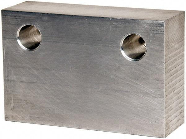 Gibraltar - 6" Wide x 4" High x 2" Thick, Flat/No Step Vise Jaw - Soft, Aluminum, Fixed Jaw, Compatible with 6" Vises - Caliber Tooling