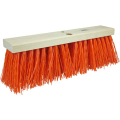 18″ Street Broom, 5-1/4″ Trim Length, Orange Polypropylene Fill - Caliber Tooling