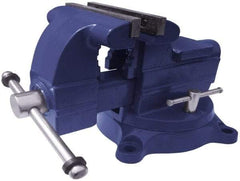 Gibraltar - 6" Jaw Width x 6" Jaw Opening Capacity, 4-3/16" Throat Depth, Bench & Pipe Combination Vise - 1/8 to 3" Pipe Capacity, Swivel Base, Bolt Down Attachment, Ductile Iron - Caliber Tooling