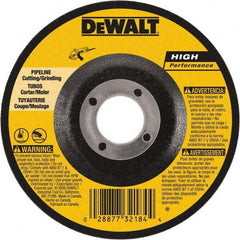 DeWALT - 24 Grit, 7" Wheel Diam, 1/8" Wheel Thickness, 7/8" Arbor Hole, Type 27 Depressed Center Wheel - Aluminum Oxide, 8,700 Max RPM, Compatible with Angle Grinder - Caliber Tooling