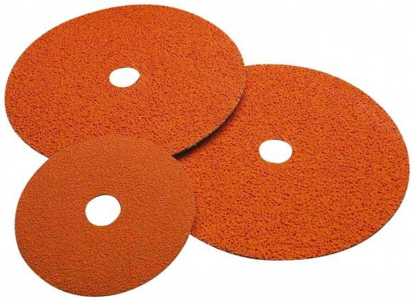 Norton - 9-1/8" Diam 7/8" Hole 36 Grit Fiber Disc - Medium Grade, Ceramic, Series R980P - Caliber Tooling