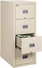 FireKing - 17-3/4" Wide x 52-3/4" High x 31-5/8" Deep, 4 Drawer Pedestal - Steel, Parchment - Caliber Tooling