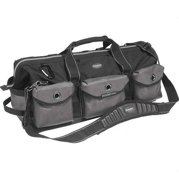 Bucket Boss - 28 Pocket Gray & Black Ballistic Polyester Tool Bag - 28" Wide x 11" Deep x 12" High - Caliber Tooling