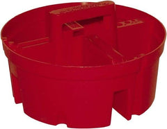 Bucket Boss - Red Plastic Bucket Organizer - 10" Diam x 6" High - Caliber Tooling