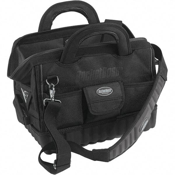 Bucket Boss - 17 Pocket Black Ballistic Polyester Tool Bag - 14" Wide x 10" Deep x 11" High - Caliber Tooling