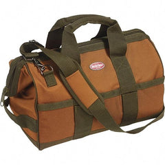 Bucket Boss - 16 Pocket Brown & Green Polyester Tool Bag - 16" Wide x 9" Deep x 12" High - Caliber Tooling