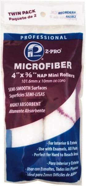 Premier Paint Roller - 3/8" Nap, 4" Wide Paint Mini Roller - Semi-Smooth Texture, Microfiber - Caliber Tooling