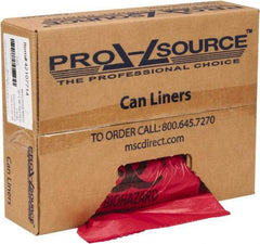 PRO-SOURCE - 45 Gal Capacity, Red, Hazardous Waste Bag - 1.3 mil Thick x 38" Wide x 48" High, Roll - Caliber Tooling