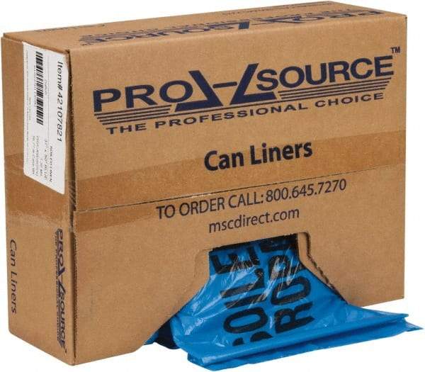 PRO-SOURCE - 45 Gal Capacity, Blue, Hazardous Waste Bag - 1.3 mil Thick x 37" Wide x 50" High, Roll - Caliber Tooling