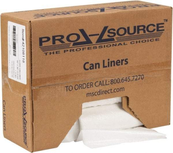 PRO-SOURCE - 1.1 mil Thick, Heavy-Duty Trash Bags - Hexene Resins, Roll Dispenser, 30" Wide x 36" High, Clear - Caliber Tooling