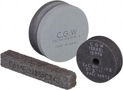 Camel Grinding Wheels - 80 Grit Silicon Carbide Type 1 Dressing Wheel - 3" Diam x 1/2" Hole x 1" Thick, Fine Grade, Hardness L, Vitrified Bond, No Recess - Caliber Tooling