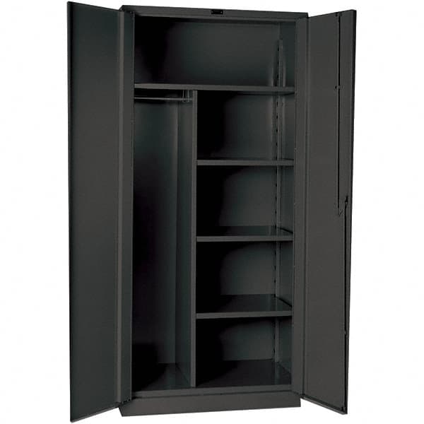 Hallowell - 4 Shelf Combination Storage Cabinet - Steel, 48" Wide x 24" Deep x 78" High, Gray - Caliber Tooling