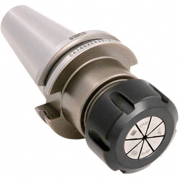 Techniks - 1/16 to 0.512" Capacity, 6" Projection, CAT40 Taper Shank, ER20 Collet Chuck - 8.687" OAL - Exact Industrial Supply