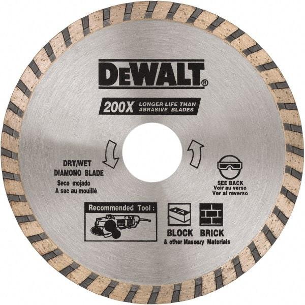 DeWALT - 4-1/2" Diam, 5/8 & 7/8" Arbor Hole Diam, Wet & Dry Cut Saw Blade - Diamond Matrix, Standard Round Arbor - Caliber Tooling