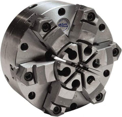 Buck Chuck Company - 6 Jaws, 12" Diam, Self Centering Manual Lathe Chuck - Plain Back Mount Spindle, Adjustable, Reversible, 1,100 Max RPM, 4-1/16" Through Hole Diam, Cast Iron - Caliber Tooling