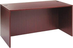 ALERA - Woodgrain Laminate Desk Shell - 59-1/8" Wide x 29-1/2" Deep x 29-5/8" High, Mahogany - Caliber Tooling