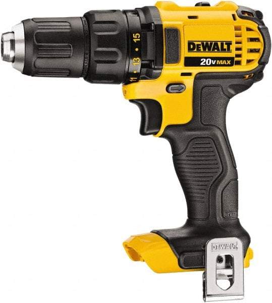 DeWALT - 20 Volt 1/2" Chuck Pistol Grip Handle Cordless Drill - 0-600 & 0-2000 RPM, Keyless Chuck, Reversible, Lithium-Ion Batteries Not Included - Caliber Tooling