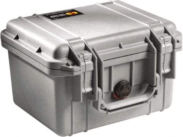 Pelican Products, Inc. - 9-11/16" Wide x 6-7/8" High, Clamshell Hard Case - Silver, Polyethylene - Caliber Tooling