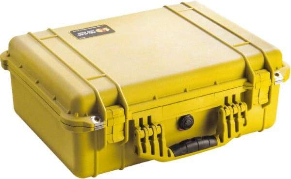 Pelican Products, Inc. - 15-49/64" Wide x 7-13/32" High, Clamshell Hard Case - Yellow, Polyethylene - Caliber Tooling