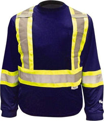 Viking - Size M, Navy Blue, High Visibility, Long Sleeve T-Pocket, - 40" Chest, 1 Pocket, Cotton/Polyester - Caliber Tooling