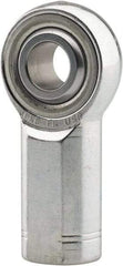 Made in USA - 5/8" ID, 1-1/2" Max OD, 17,959 Lb Max Static Cap, Plain Female Spherical Rod End - 5/8-18 LH, 1.3" Shank Diam, 1-1/2" Shank Length, Alloy Steel with Steel Raceway - Caliber Tooling