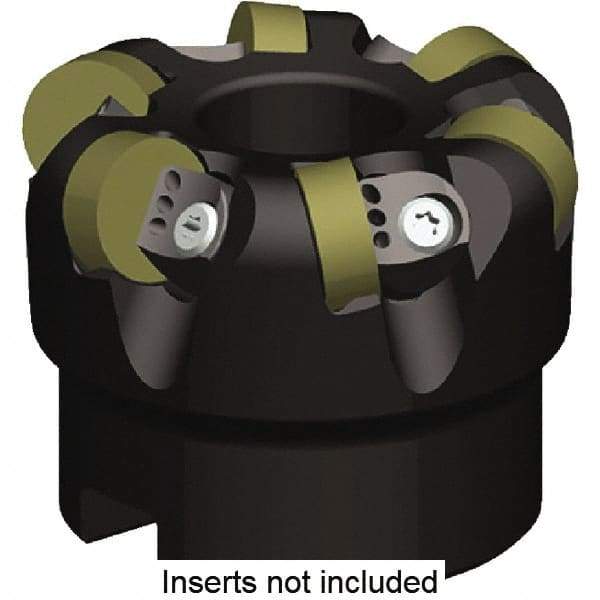 Kennametal - 2-1/2" Cut Diam, 1/4" Max Depth, 3/4" Arbor Hole, 6 Inserts, RNGN120400 Insert Style, Indexable Copy Face Mill - KCRA Cutter Style, 20,300 Max RPM, 1-3/4 High, Series KCRA - Caliber Tooling