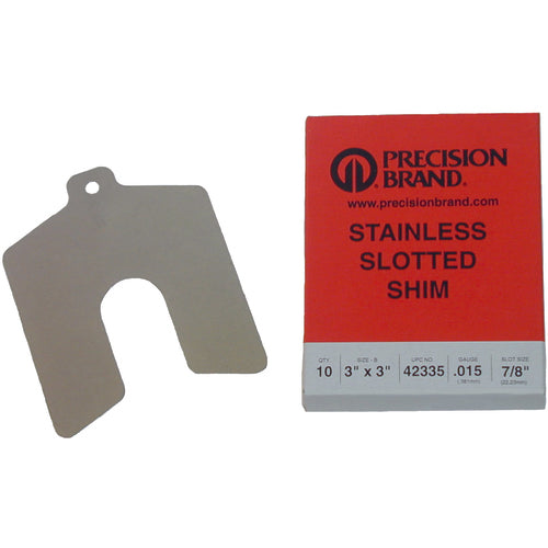 3X3 .020 SLOTTED SHIM PACK OF 10 - Caliber Tooling