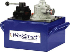 Value Collection - 10,000 psi Air-Hydraulic Pump & Jack - 3 Gal Oil Capacity, Manual Valve, Use with Double Acting Cylinders, Advance, Hold & Retract - Caliber Tooling