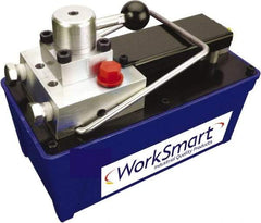 Value Collection - 10,000 psi Air-Hydraulic Pump & Jack - 91.5 Cu In Oil Capacity, Use with Double Acting Cylinders, Advance, Hold & Retract - Caliber Tooling