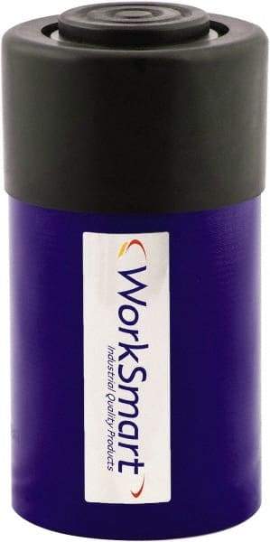 Value Collection - 25 Ton, 1.02" Stroke, 5.25 Cu In Oil Capacity, Portable Hydraulic Single Acting Cylinder - 5.15 Sq In Effective Area, 5.63" Lowered Ht., 6.65" Max Ht., 2.56" Cyl Bore Diam, 2.24" Plunger Rod Diam, 10,000 Max psi - Caliber Tooling