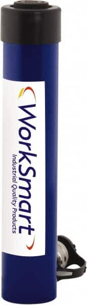 Value Collection - 15 Ton, 5.98" Stroke, 18.77 Cu In Oil Capacity, Portable Hydraulic Single Acting Cylinder - 3.14 Sq In Effective Area, 10.63" Lowered Ht., 16.61" Max Ht., 2" Cyl Bore Diam, 1.63" Plunger Rod Diam, 10,000 Max psi - Caliber Tooling