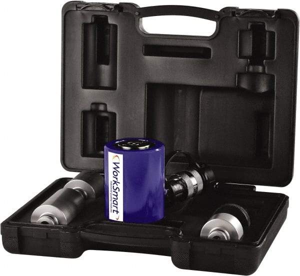 Value Collection - 10 Ton, 1.5" Stroke, 3.53 Cu In Oil Capacity, Portable Hydraulic Low Profile Kit Cylinder - 2.35 Sq In Effective Area, 3.48" Lowered Ht., 4.98" Max Ht., 1.73" Cyl Bore Diam, 1.5" Plunger Rod Diam - Caliber Tooling