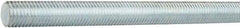 Made in USA - 3/8-24 UNF (Fine), 12' Long, Medium Carbon Steel General Purpose Threaded Rod - Zinc-Plated Finish, Right Hand Thread - Caliber Tooling