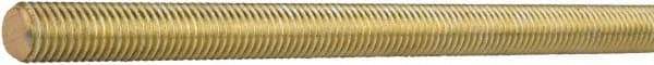 Value Collection - 5/8-11 UNC (Coarse), 12' Long, Stainless Steel General Purpose Threaded Rod - Yellow Zinc-Plated Finish, Right Hand Thread - Caliber Tooling