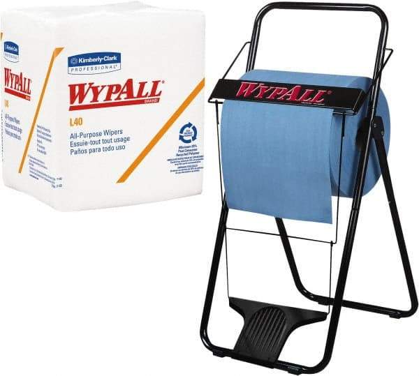 WypAll - L40 1/4 Fold General Purpose Wipes - Poly Pack, 12" x 12-1/2" Sheet Size, White - Caliber Tooling