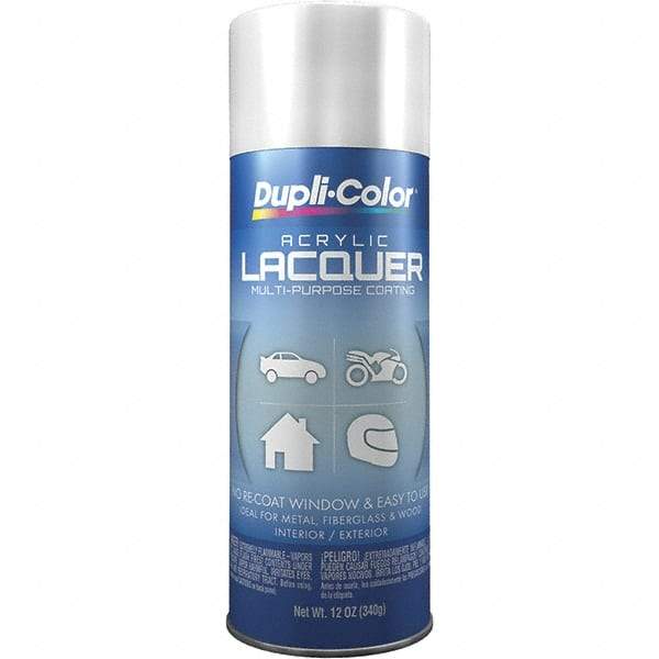 Dupli-Color - White, Gloss, Lacquer Spray Paint - 12 to 14 Sq Ft per Can, 12 oz Container - Caliber Tooling