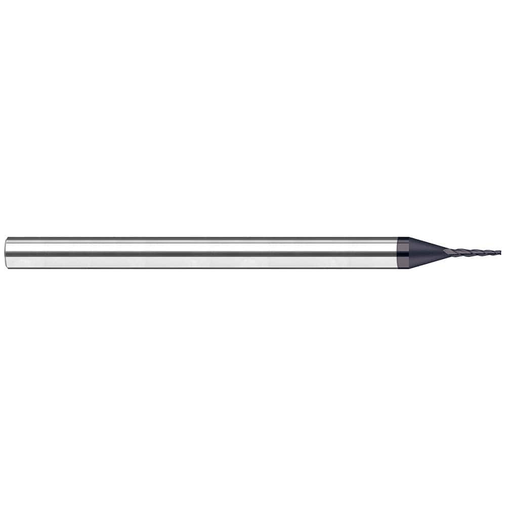 Tapered End Mill: 6 ° per Side, 1/4″ LOC, 3 Flutes, Solid Carbide, Square End 1″ Shank Dia, 1-1/2″ OAL, AlTiN Nano Finish, Series Miniature End Mills - Tapered - Square