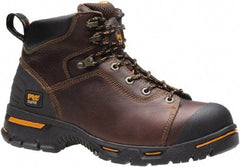 Timberland PRO - Men's Size 11.5 Medium Width Steel Work Boot - Brown, Leather, Rubber Upper, Rubber Outsole, 6" High, Safety Toe, Puncture Resistant - Caliber Tooling