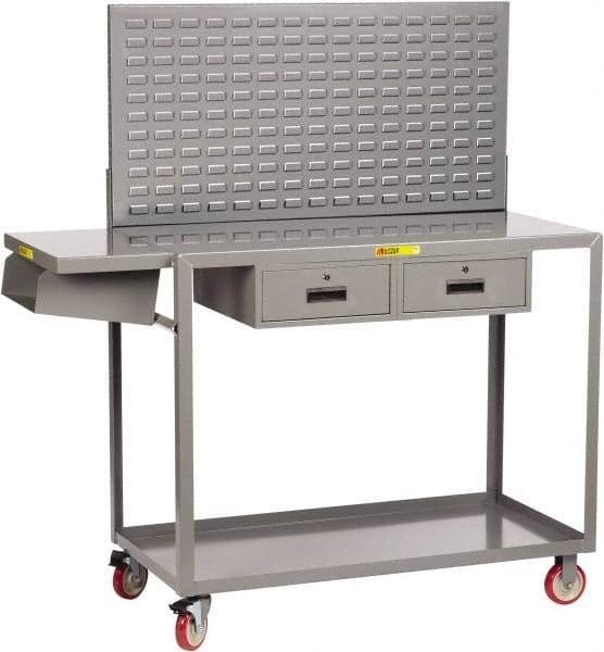 Little Giant - Mobile Workstation - Steel, Fixed Leg, Gray, 49-1/2" Long x 24" Deep x 66" High - Caliber Tooling