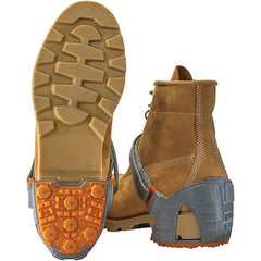 Winter Walking - Size 12.5-16, Strap-On Cleat - Tungsten Carbide Stud Traction, Orange & Gray - Caliber Tooling