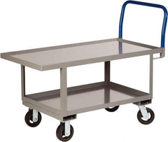 Little Giant - 2,000 Lb Capacity Steel Raised Deck Platform Truck - Steel Deck, 30" OAW, 60" Platform Length x 26" Platform Height, Mold On Rubber Casters - Caliber Tooling