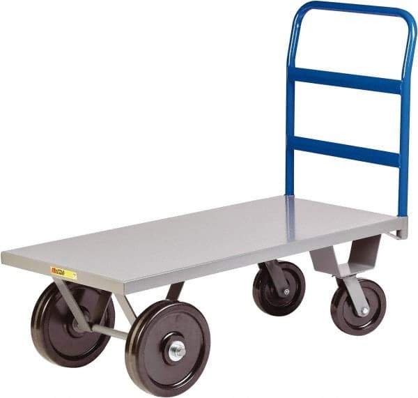 Little Giant - 5,000 Lb Capacity Steel Heavy Duty Platform Truck - Steel Deck, 30" OAW, 48" Platform Length x 16-1/2" Platform Height, Phenolic Casters - Caliber Tooling