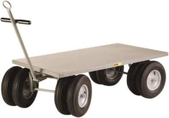 Little Giant - 3,000 Lb Capacity Steel 8 Wheeler Wagon Truck - Steel Deck, 30" OAW, 60" Platform Length x 18-1/4" Platform Height, Pneumatic Casters - Caliber Tooling