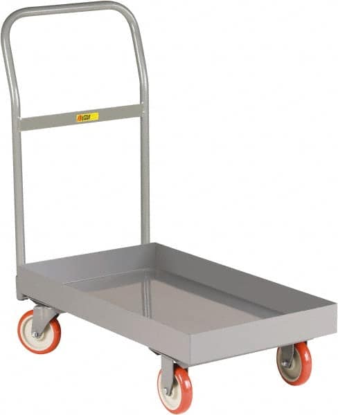 Little Giant - 1,200 Lb Capacity Steel Platform Truck - Steel Deck, 24" OAW, 36" Platform Length x 6-1/2" Platform Height, Polyurethane Casters - Caliber Tooling